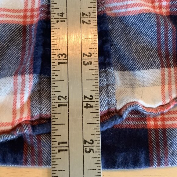 J Crew Flannel Medium Blue White Red Plaid - Picture 4 of 5
